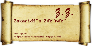 Zakariás Zénó névjegykártya
